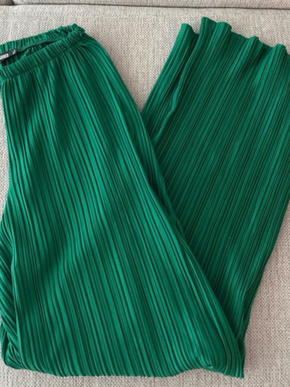 Missguided Emerald Pleated Wide-Leg Trousers